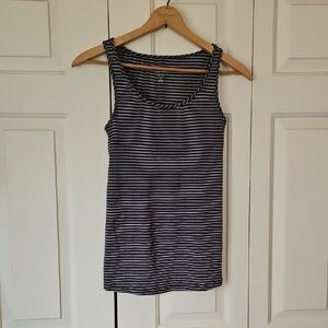 Ingrid & Isabel Black and White Striped Scoop Neck Tank